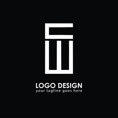 CW WC Logo Design, Creative Minimal Letter WC CW Monogram