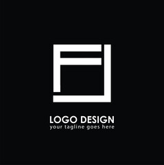 FJ FU Logo Design, Creative Minimal Letter FU FJ Monogram