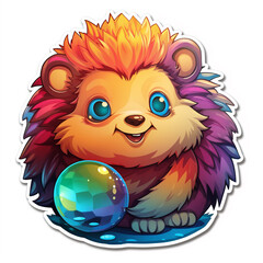 Fototapeta premium A Happy Hedgehog Sticker