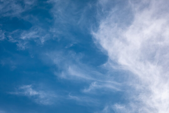 Blue sky and thin white clouds
