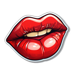 A Kissing Lips Sticker
