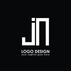 JN JN Logo Design, Creative Minimal Letter JN JN Monogram