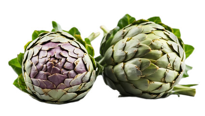 Obraz premium Fresh whole artichoke isolated on white background