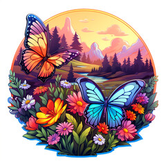 A Meadow Butterflies Sticker