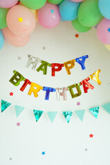 color happy birthday card or background