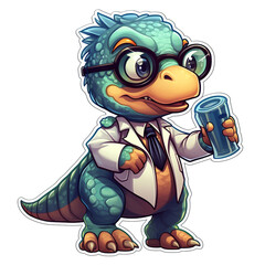 Obraz premium A Scientist T. rex Sticker