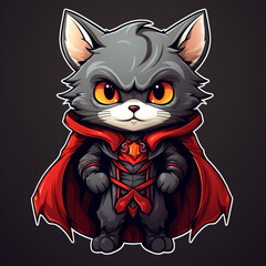 A Vampire Cat - Wearing cloak sticker
