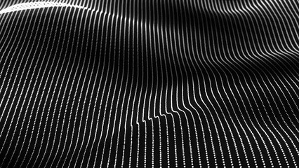 Futuristic abstract waveform . Abstract color digital connection moving dots and lines, Network connection structure with Graphic Particle background, - Powered by Adobe