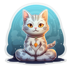 A Yoga Cat sticker 