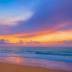 Fototapeta premium The Sunset view which can be seen from Beach