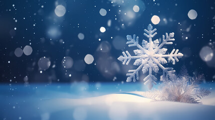 Naklejka premium Snowflake background, snowflake border, winter holiday background, soft colors and dreamy atmosphere