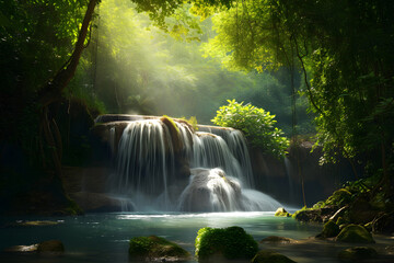 Waterfall in the forest.