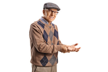 Elderly man suffering from painful wrist