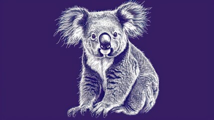  a drawing of a koala sitting on top of a purple background with a caption that reads, you can't tell what kind of a koala. - obrazy, fototapety, plakaty