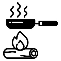 cooking lid glyph and line vector illustration