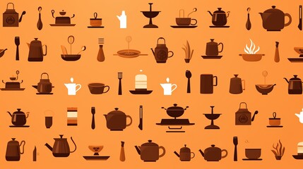 Coffee design over colorful background