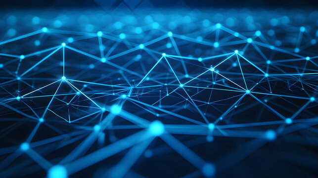 Futuristic Luminescence: Sleek Technology Network with Blue Glow