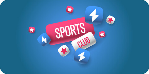 A poster for a sports club. Sports events. A banner for advertising and information.