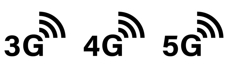 3G, 4G, 5G Icons on Transparent Background for Modern Connectivity, High-Speed Internet Icons, PNG