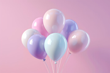 Balloons on wall background for Birthday party.