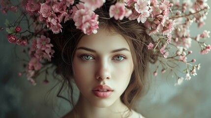 Woman With Flower Crown on Her Head