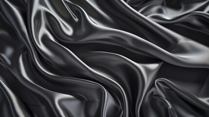 Black and White Close-Up of Wavy Fabric