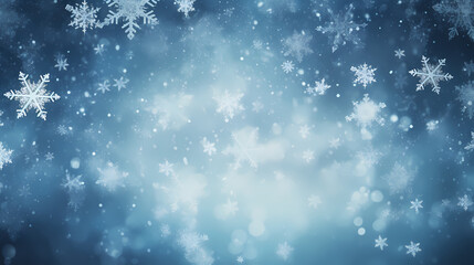 Fototapeta premium Snowflake background, winter cold texture frozen icy illustration snow frost