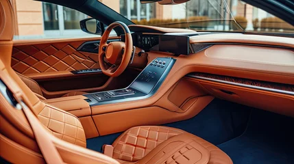 Foto op Plexiglas Modern and expensive car interior © Lubos Chlubny