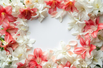 A symphony of blooming flowers creates a wedding-inspired frame