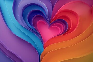 A heart of rainbow waves