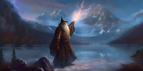 Beautiful Wizard Design, Perfect for your Project or Wallpaper, Ai Generative