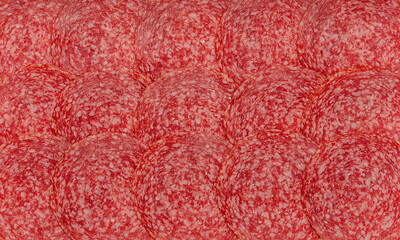 Macro blank photography of salami, pork, fat, meat, sausage, food; many, tasty; fresh; pattern; background; textured