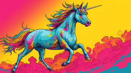 Obraz na płótnie Canvas Beautiful Unicorn Design, Perfect for your Project or Wallpaper, Ai Generative