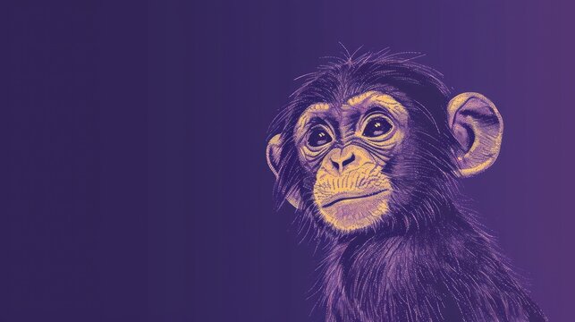  a drawing of a monkey's face on a purple, purple, and blue background with the words, don't touch, don't touch, don't touch, don't touch, don't touch, don't touch, don't touch,.
