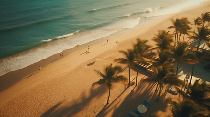 Sunset Shadows on Tropical Beach