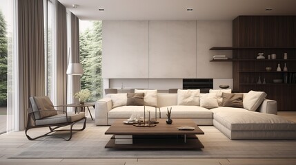3d rendering of living room interior