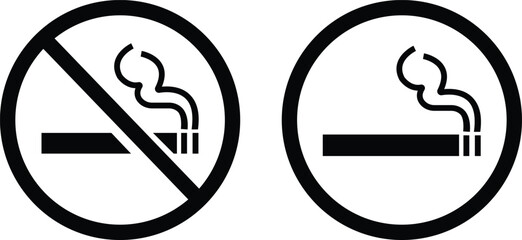 No smoking sign flat icon set. Element of simple icon for websites, web design, mobile app, info graphics. smoking area sign for website design and development, development on transparent background.