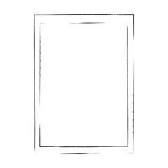 Frame border, grunge shape icon, vertical rectangle decorative doodle element for design in vector illustration