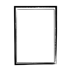 Fototapeta premium Frame border, grunge shape icon, vertical rectangle decorative doodle element for design in vector illustration