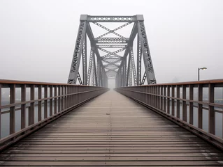 Foto op Canvas a bridge with railings and railings © Gheorhe