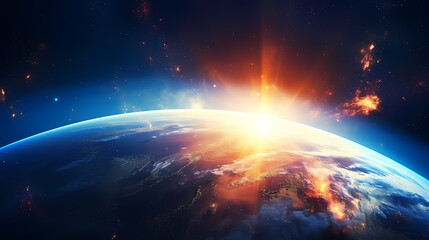 Obraz premium Admire our beautiful Earth from the vastness of space