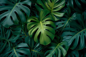 Fototapeta na wymiar Tropical exotic leaves background.
