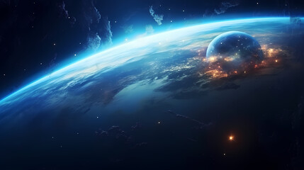 Fototapeta premium Admire our beautiful Earth from the vastness of space