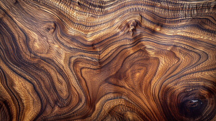 Dark walnut wood with deep, swirling grain patterns, wood texture, background