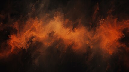 Abstract heavy orange haze in darkness