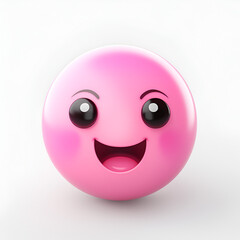 3d rendered illustration of a face pink emoticon