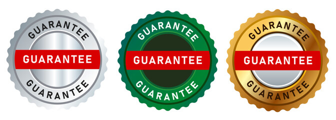 guarantee gold green and silver seal label badge sign satisfaction quality best certified