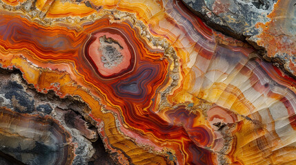 Petrified wood texture showing the mineralized details in vibrant colors, wood texture, background