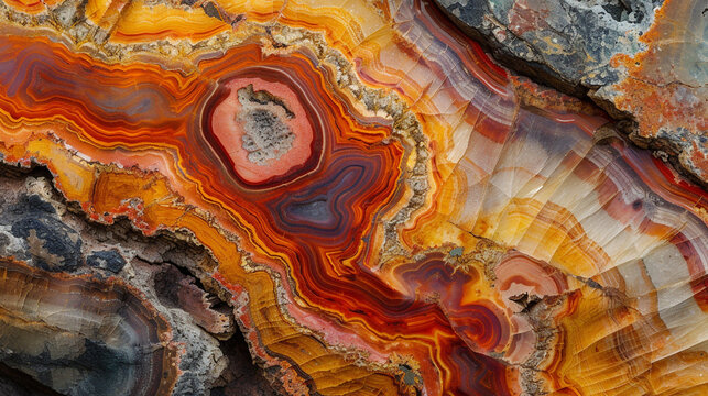Petrified wood texture showing the mineralized details in vibrant colors, wood texture, background