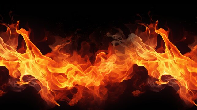 Aesthetic flame background, orange border realistic fire image